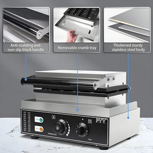 Maquina Para Waffles Wafleras Con Formas Waffle Pene 1600w Gris / Wafflera Pene