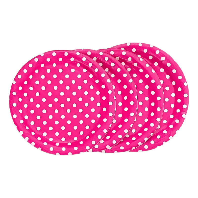 10 Platos Desechables Platos Cumpleaños Platos De Papel 18cm Fucsia