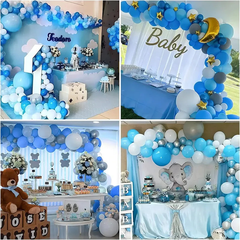 Pasteleriacl Pack De 25 Globos Redondos De 25cm Color Azul Azul Claro