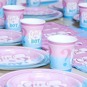 Set Decoración Revelacion De Genero Baby Shower Fiesta 16p/p