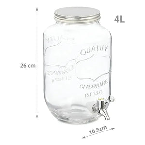 Dispensador De Agua Jarro De Bebidas Barril Sobremesa 4l Transparente / Dispensador De Bebidas 4l