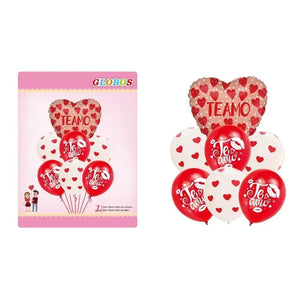7 Globo Metalico Globo Te Amo Globos De Corazon Globo Amor Pack X7 Globos 101167