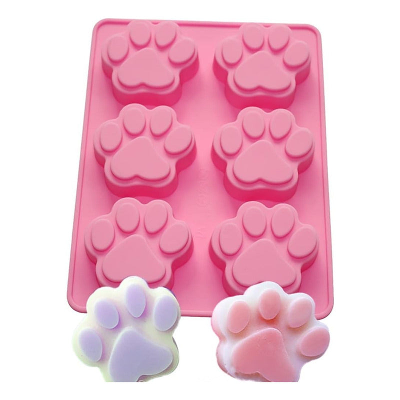 Molde Silicona Huella Moldes De Silicona Mascota Pata 6cav Multicolor