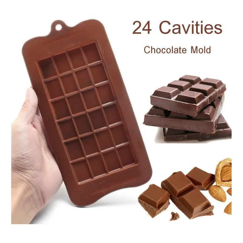 Pack 4 Moldes De Chocolate Molde Barra De Chocolate Silicona Bordó