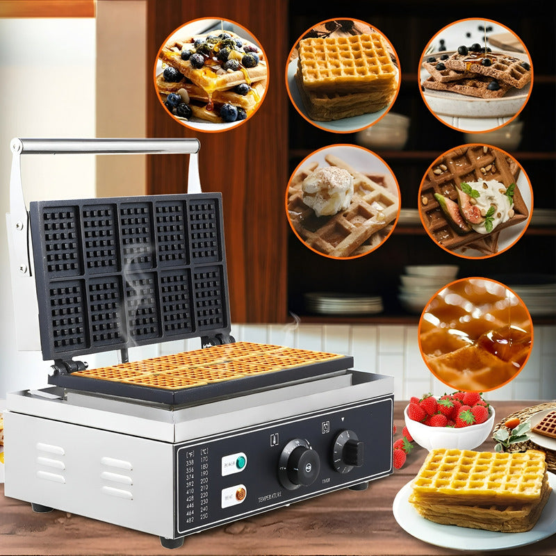 Waflera Industrial Wafleras Maquina De Waffles Mini 10pcs Plateado / Waffles Mini 10pcs