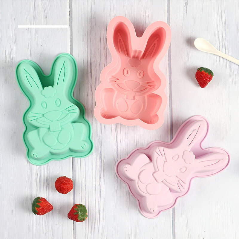 Set 2 Molde Conejo De Pascua Molde Silicona Molde Chocolate  Multicolor