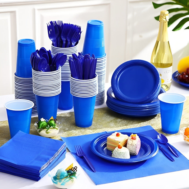 Vajilla De Cumpleaños Servilletas Decoracion Desechables 20p Azul