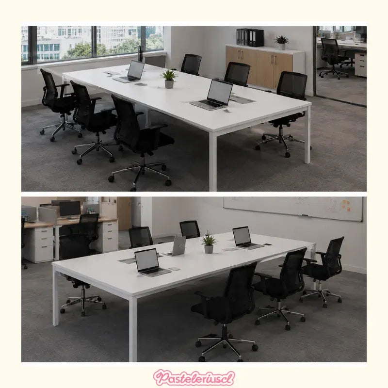Mueble Ejecutivo Escritorio Oficina 6 Personas 3.60x1.20cm Blanco