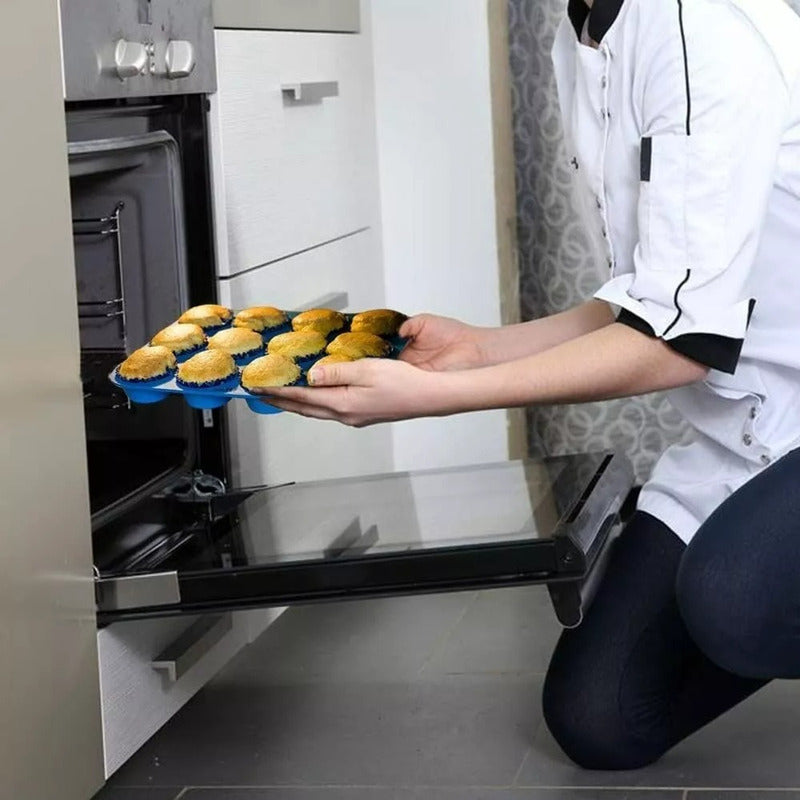 Pack X2 Molde Cupcakes Molde 12 Magdalena Molde Muffin 12 Multicolor