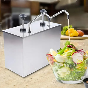 Dispensador De Salsa Comercial Dispensador Salsa Doble 4l Dosificador Acero Inoxidable Para Condimentos Dispensadores Para Aderezos Bomba Dispensadora Cabezal De Presion Dispensador Pasteleriuscl