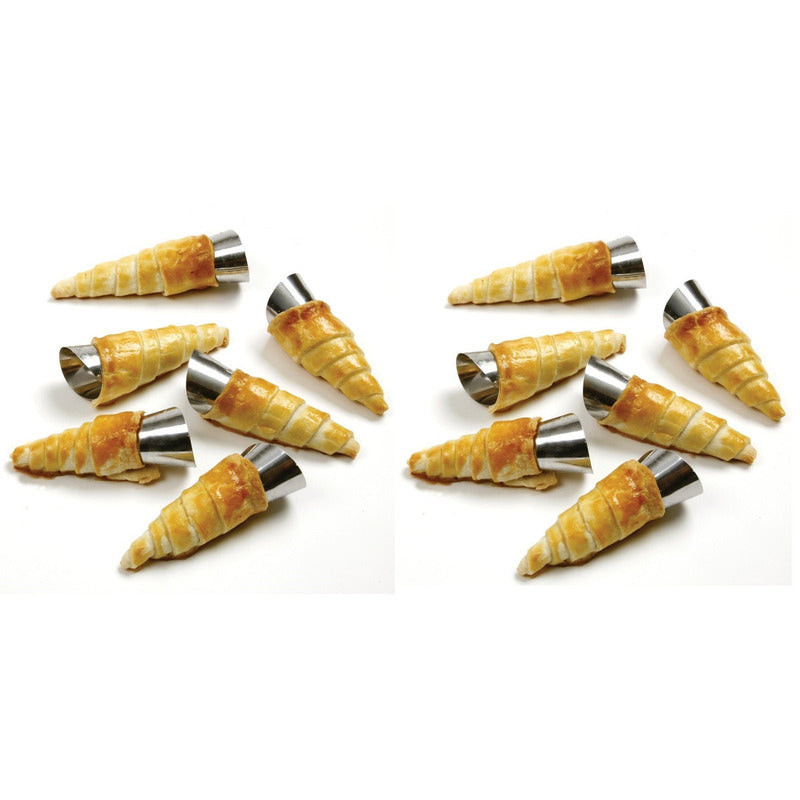 Pack X12 Cono Molde Para Cannoli Cachito Croissant Pan Danes