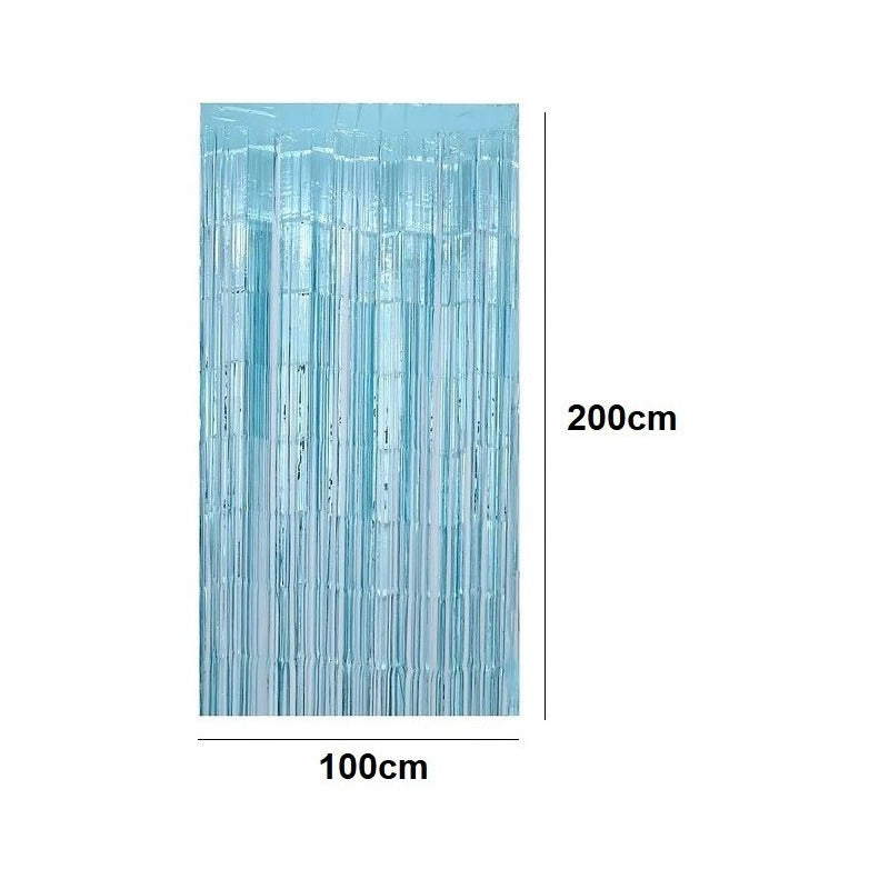 X2 Cortina Guirnalda Cumpleaños Guirnalda Cumpleaños Azul 2m Azul Claro Rectangular