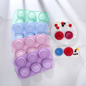 Set X2 Moldes Reposteria Molde Queque Molde Silicona Flor 6c Multicolor