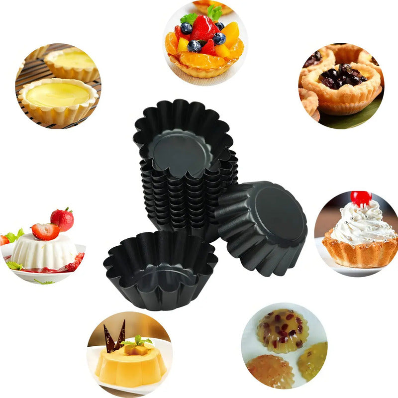 Pack 12 Molde Mini Tartaleta Tarta Moldes Para Reposteria Mini Moldes Para Hornear Moldes Para Quiche Estriados Para... Gris Oscuro