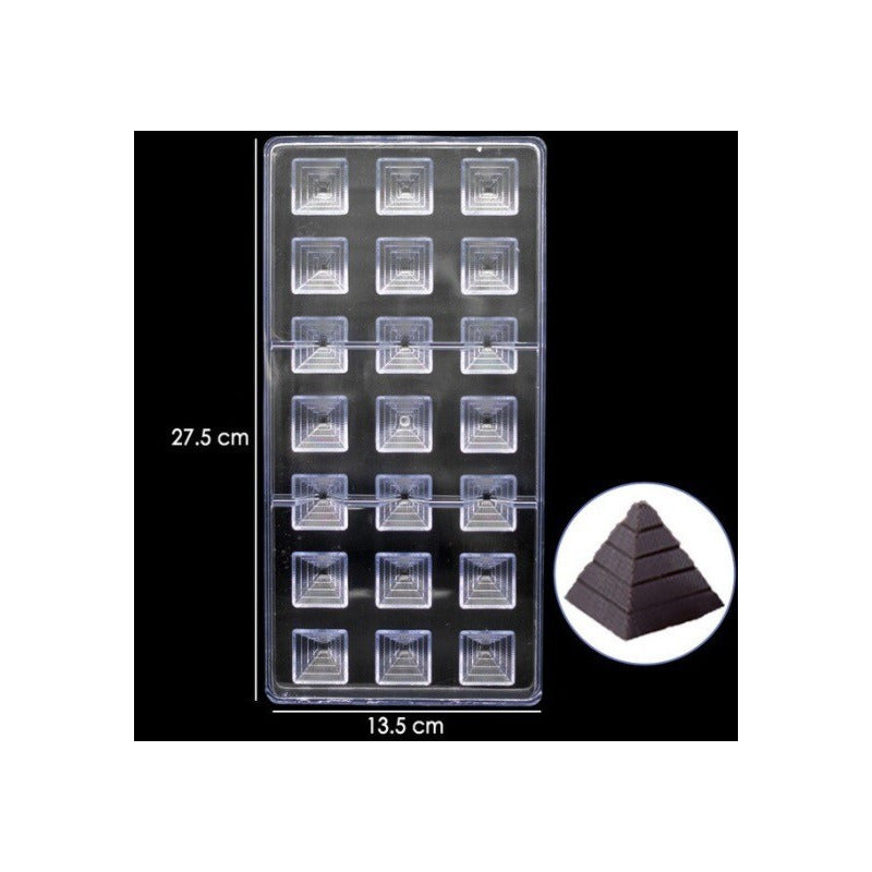 Pack X2 Moldes De Chocolate Molde Policarbonato Piramide Blanco