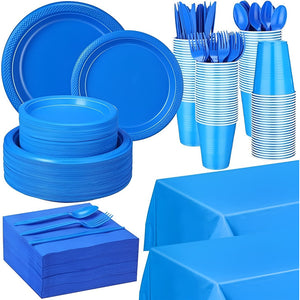 Set Cumpleaños Vasos Servilletas Platos Desechables 20 P/p Azul