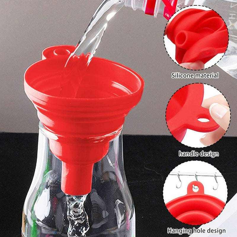 Pack X10 Embudo Plastico Embudo De Silicona Plegable Embudo