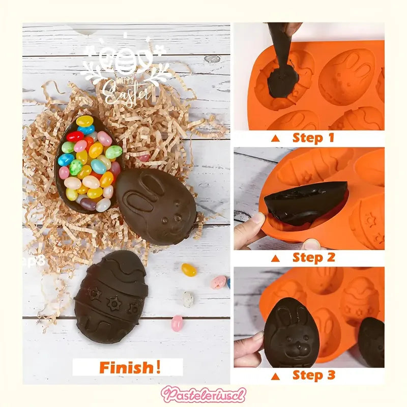 Molde Silicona Huevos De Pascua Moldes Para Reposteria 3d Huevos Grandes Para Rellenar Molde De Silicona En Forma De... Multicolor