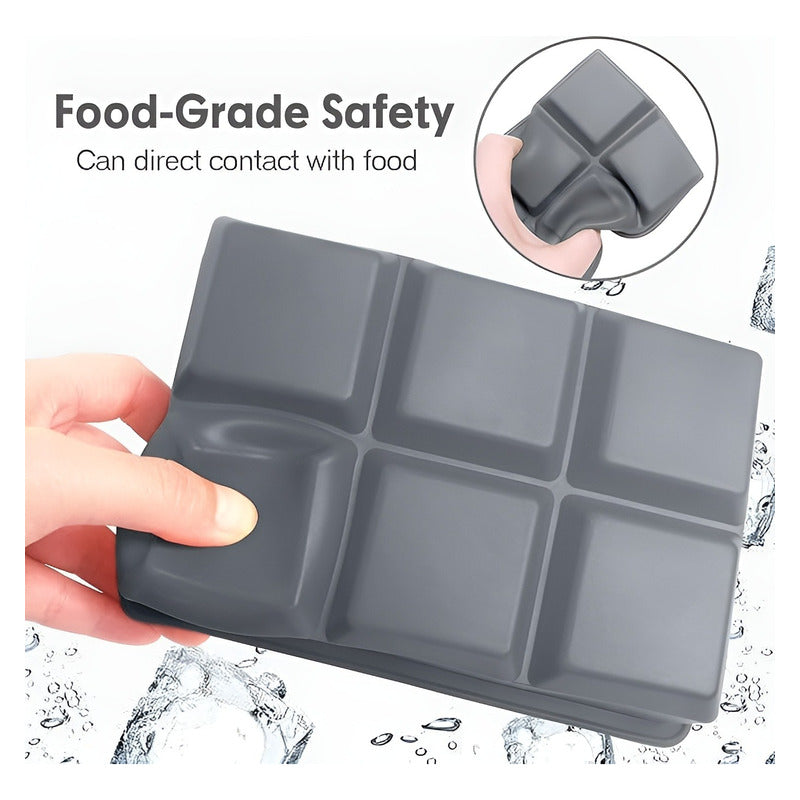 2 Cubetas Hielo Cubetera Cubetas Silicona Cubeta C/tapa 6cav Surtido