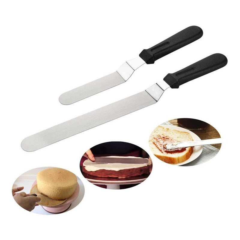 Set 2 Espatula Repostera Espátula Decoracion Espatula Curva Gris 022/023