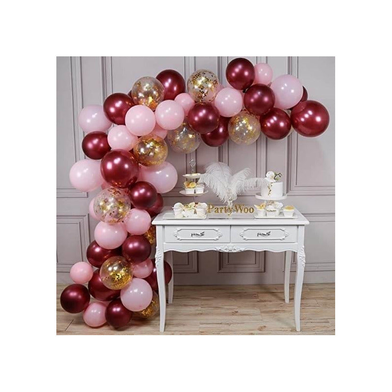 Pack 25 Set De Cumpleaños Globos Cumpleaños Globos Vinotinto Vinotinto 100945