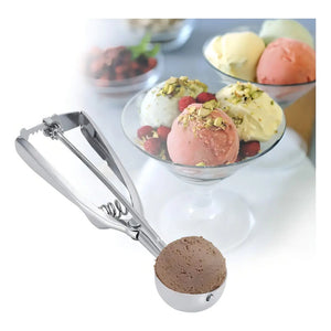 Pack X3 Cucharas Helado Cuchara Helado Cuchara De Helado 6cm Cuchara Profesional Para Helados Con Liberación De Gatillo... Plateado