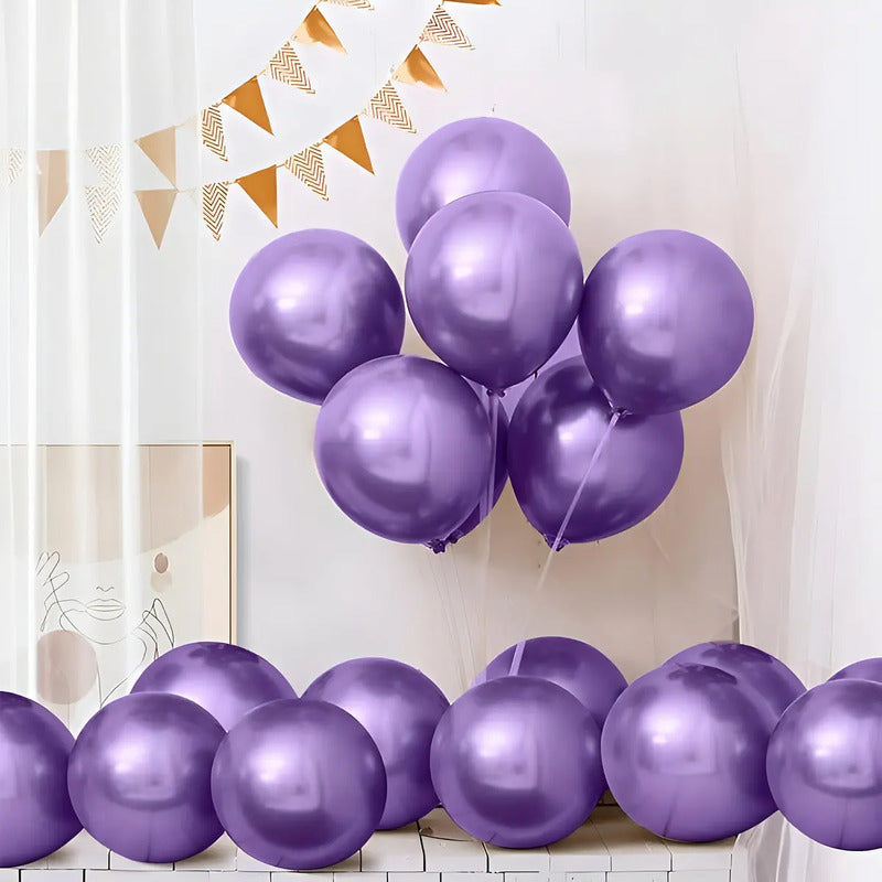 25 Set De Cumpleaños Globos Cumpleaños Globo Metalizado 0016 Color Violeta 0016