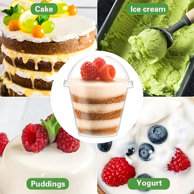 50 Vasos Plasticos Desechables Vaso Tapa Domo Sin Hoyo 9oz Transparente / Vaso Con Tapa Domo Sin Hoyo 9oz