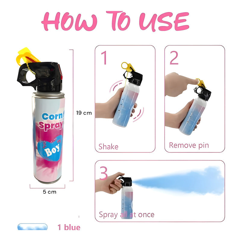 Extintor Humo Revelacion De Genero Cañon Polvo Spray Color