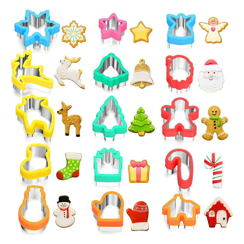 15 Cortadores Galletas Navidad Molde Galleta Cortador Cookie Multicolor