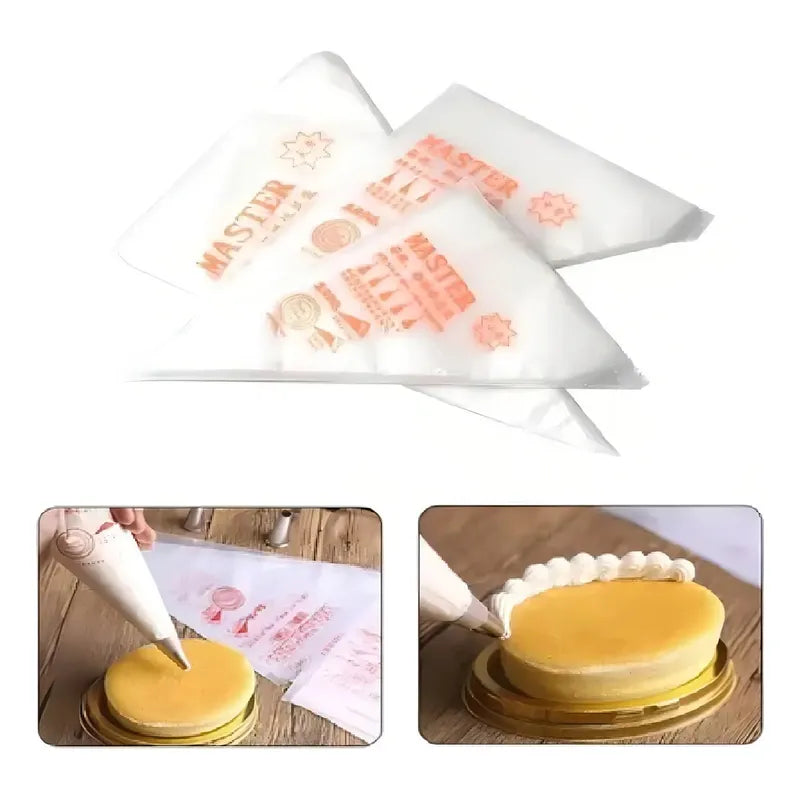 100 Mangas Pastelera Desechables Manga Pasteleras Desechable Manga Pastelera Uso Profesional Desechable Mangas De... Blanco