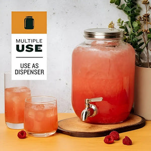 Jarro Para Jugo Dispensador De Bebidas Jarro De Vidrio 4l Color Transparente / Dispensador Liso Sin Atril 4l
