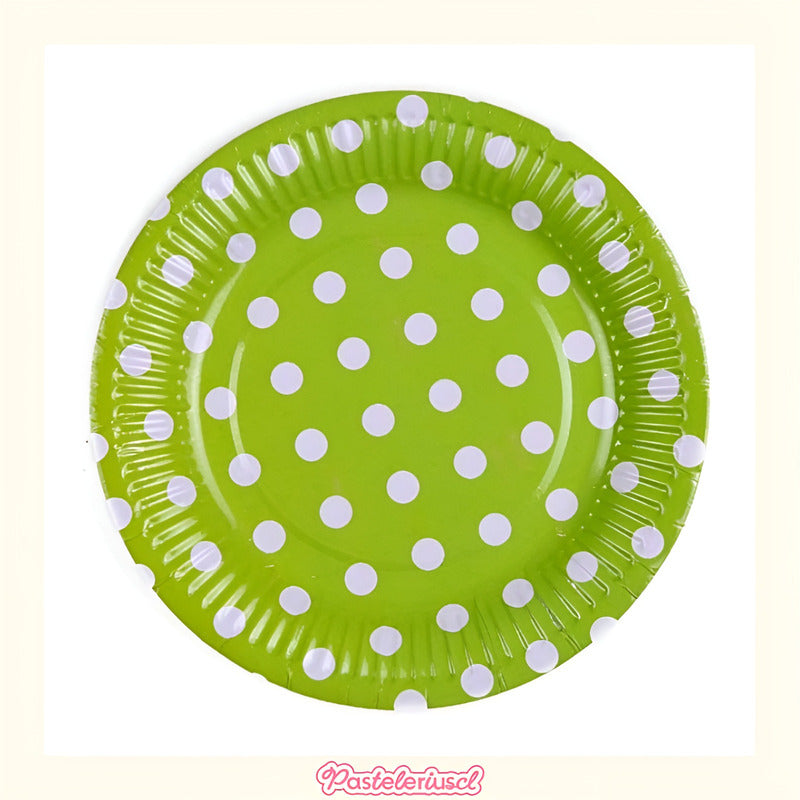 Vasos Desechables Suministros Fiestas Platos De Papel 18cm Verde Lima