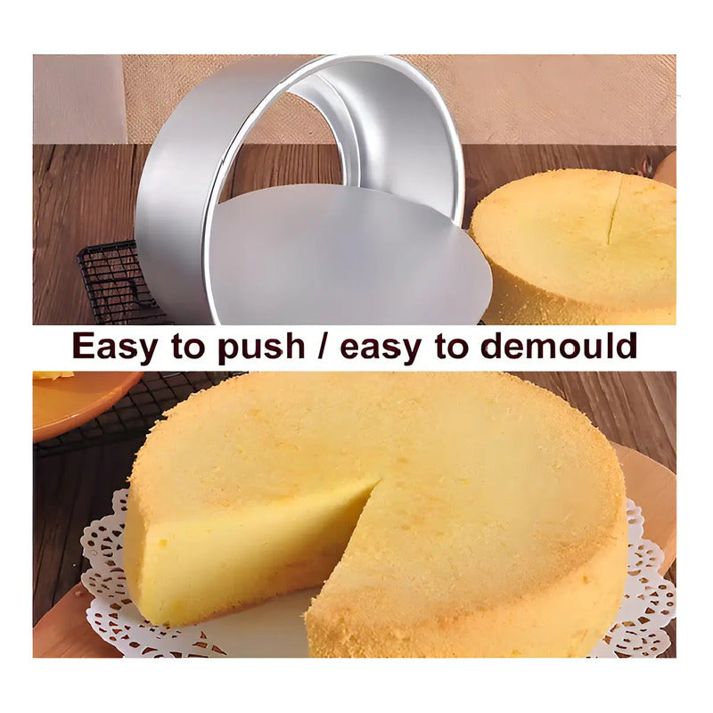 Moldes De Aluminio Desmontable Pastelería Cl 26cm Color Gris