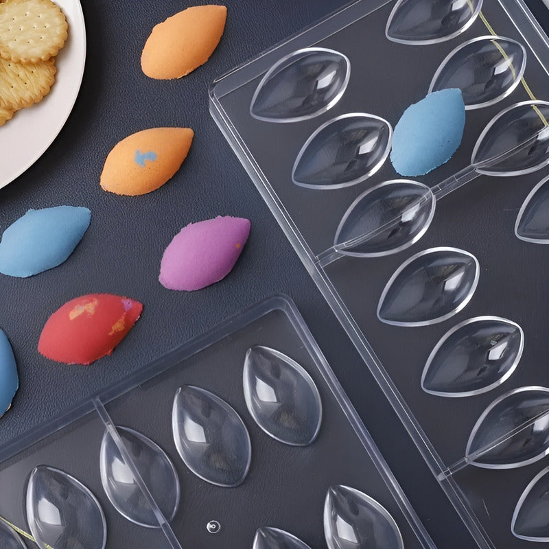 Pack X4 Moldes Para Bombones Molde Para Chocolate Ovalados Transparente / Molde Ovalado 16cavid