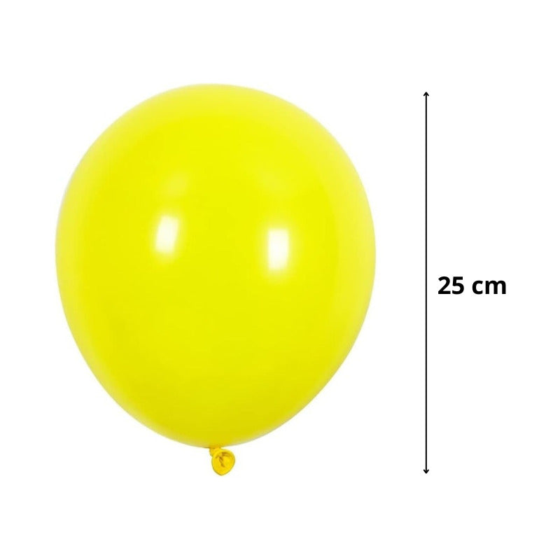 Set X50 Globos Cotillon Fiesta Globos De Cumpleaños 25cm Amarillo Globos De Cumpleaños