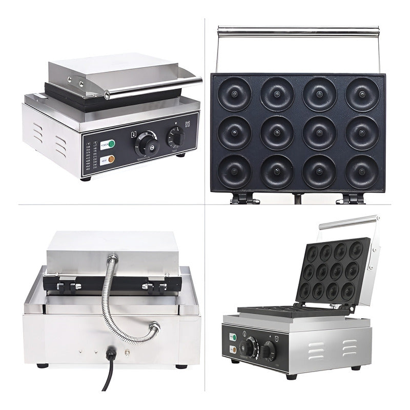 Maquina De Donuts Maquina Mini Donuts Maquina 12 Donas 1500w Plateado / Maquina Mini Donuts 12