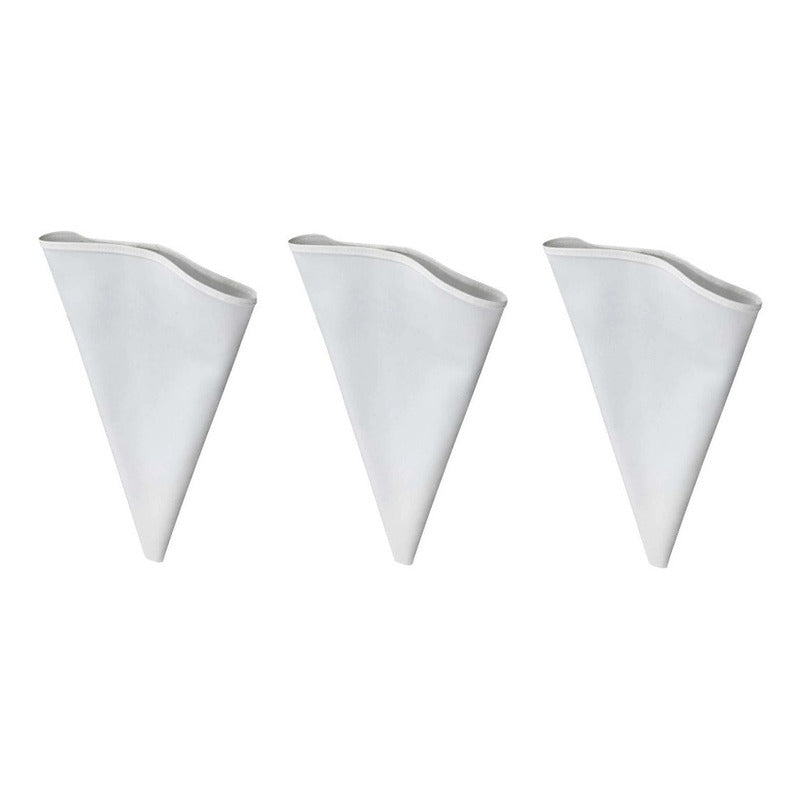 Pack X3 Manga Pastelera Profesional Tela Mangas De Tela 40cm Blanco