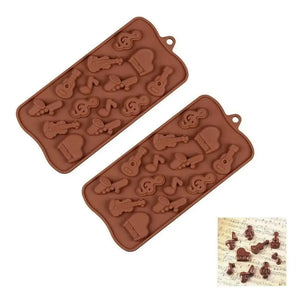 Pack X2 Moldes De Chocolate Moldes De Silicona Instrumentos Bordó