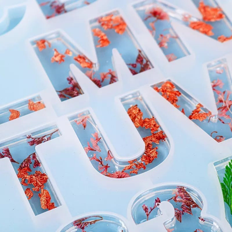 Pack X2 Molde De Silicona Letras Moldes De Silicona 36cavi Blanco