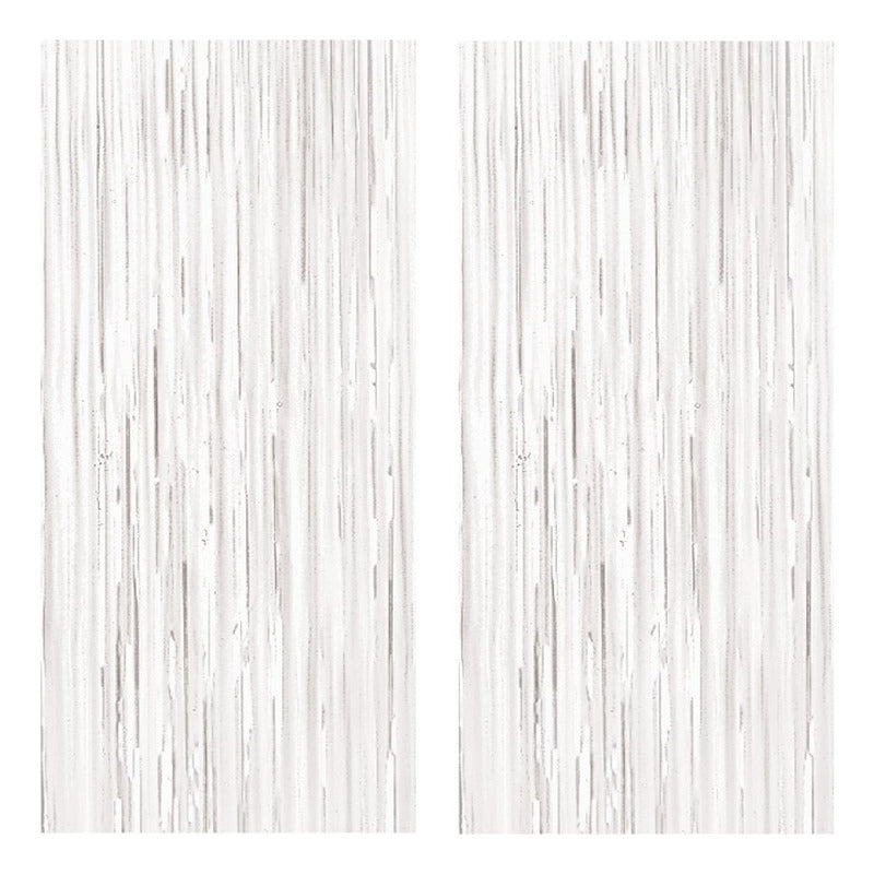 2 Cortinas Cumpleaños Guirnalda Cumpleaños Cortina Blanco 2m Blanco Rectangular
