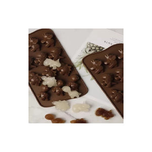 Pack X4 Moldes De Chocolate Dino Molde Chocolate Dinosaurios Insumos Reposteria Silicona Pasteleriacl Marron