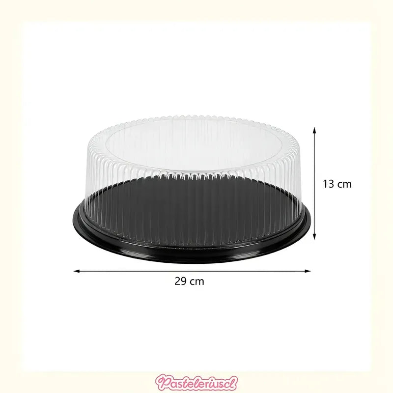 50 Porta Tortas Bandejas Para Torta Porta Cupcake 29x13cm Cúpula Transparente De Plástico Cajas Envases Almacenamiento Y... Negro