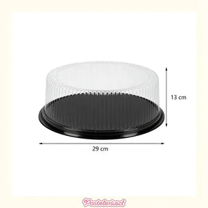 50 Porta Tortas Bandejas Para Torta Porta Cupcake 29x13cm Cúpula Transparente De Plástico Cajas Envases Almacenamiento Y... Negro