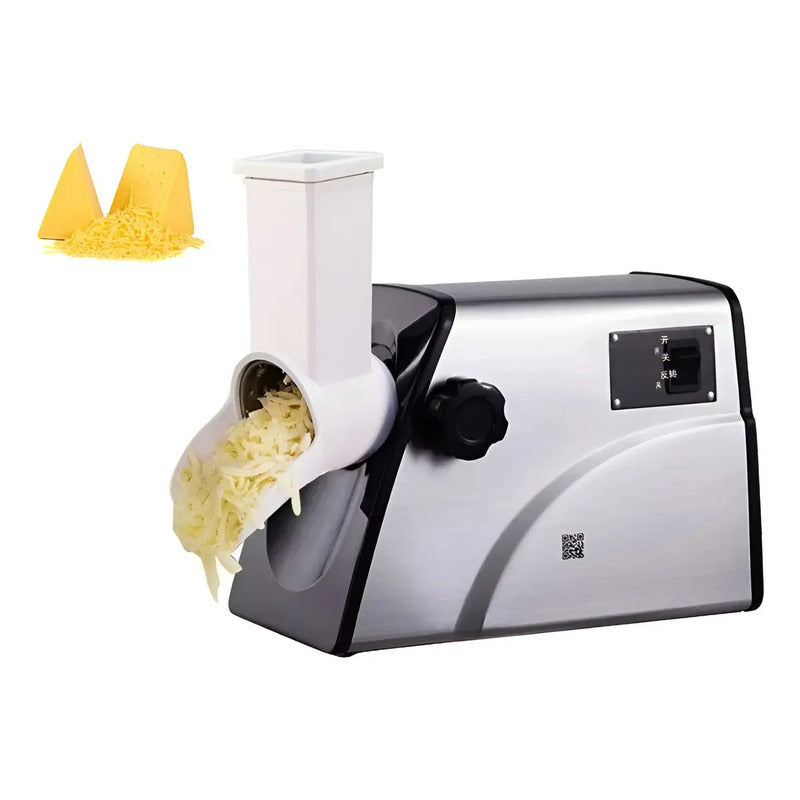 Rallador De Queso Eléctrico Giratorio Pasteleriuscl Con 3 Cuchillas De Acero Inoxidable Gris / Rallador De Queso 300w