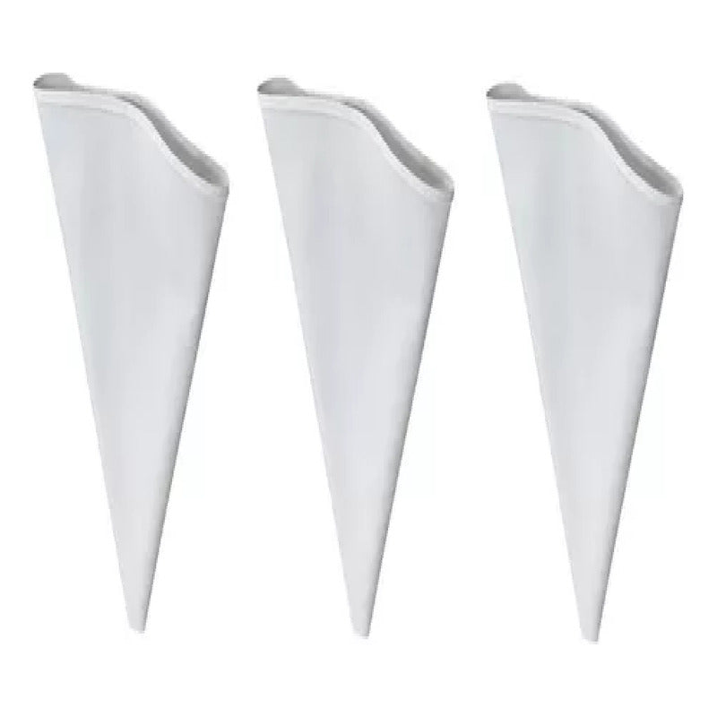 Pack X3 Mangas Pasteleras Profesional Mangas De Telas 40cm Blanco