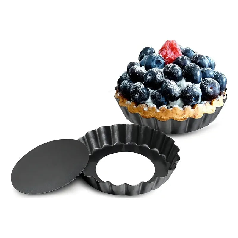 Pack X24 Moldes Tartaleta Desmontable Tarta Individual 12cm Gris Claro