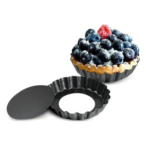 Pack X24 Moldes Tartaleta Desmontable Tarta Individual 12cm Gris Claro