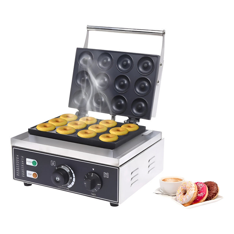 Maquina De Donuts Maquina Mini Donuts Maquina 12 Donas 1500w Plateado / Maquina Mini Donuts 12
