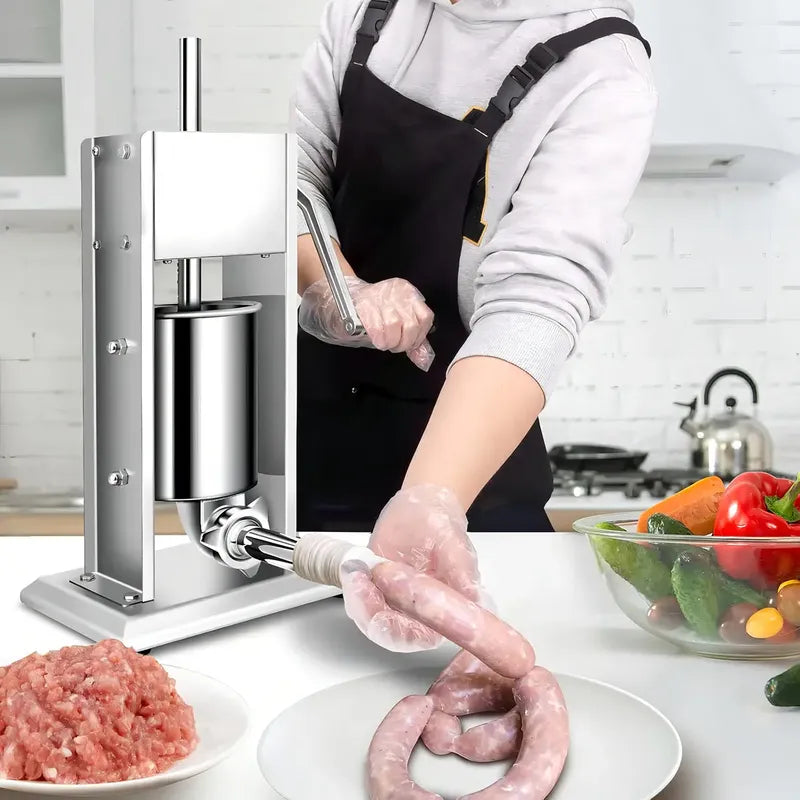 Embutidora Manual Embutidoras De Chorizos Salchichas 10l Máquina Profesional Para Embutir Carnes Longanizas Chorizos Y Salchicha Modelo Doméstico Y Comercial Embutidoras Acero Inoxidable Pasteleriuscl